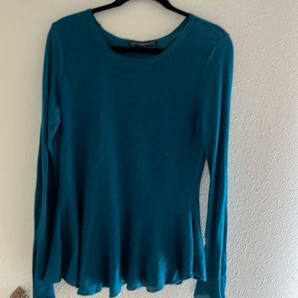 Peruvian Connection Teal lightweight pullover sweater - Picture 1 of 2